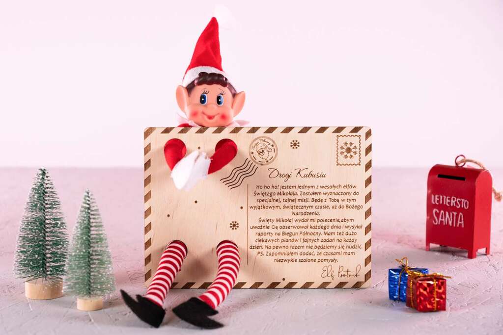 List od Elfa dla Twojego dziecka Personalizowany list od Psotnika ze sklejki drewnianej