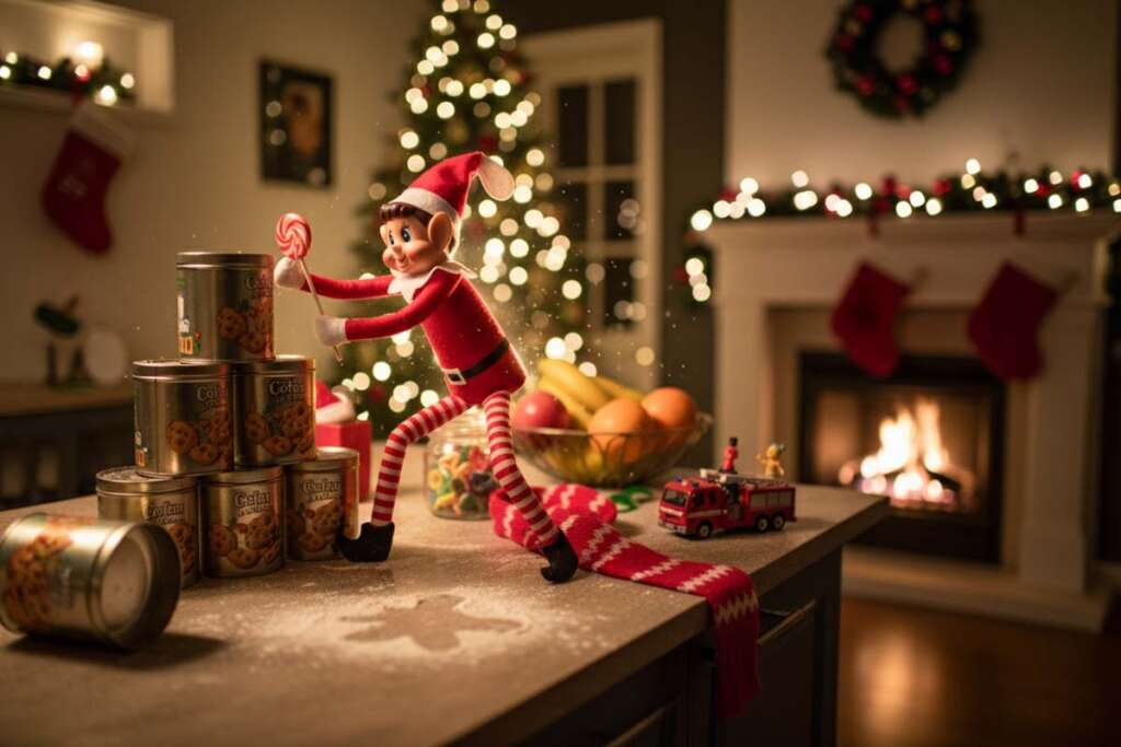 nocne psikusy Elfa na półce