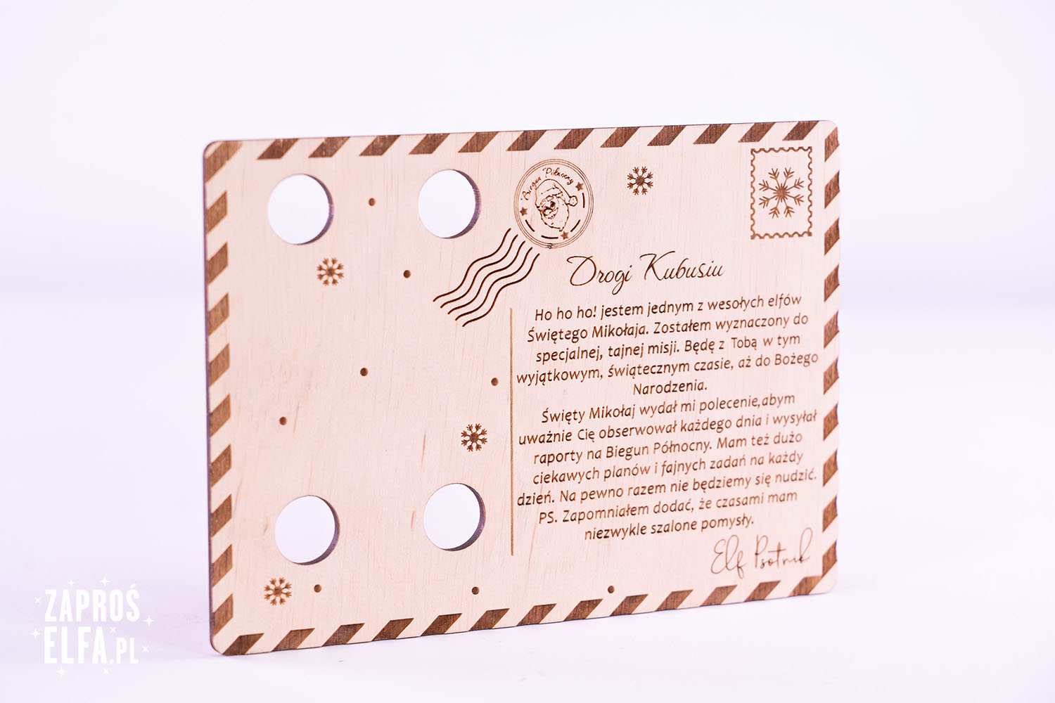 Drewniany list od Elfa - sklejka