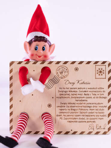 Personalizowany list od Elfa Psotnika ze sklejki List od Elfa Psotnika - personalizowany