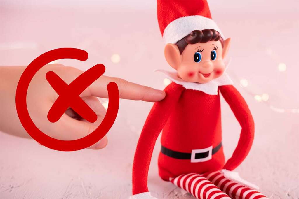 zakaz dotykania Elfa na półce